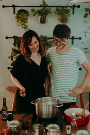 Location: Made in Helsinki, Budapest, Hungary
Date: June 10, 2019

Photographer: Daniel

Save The Date photos for my little sister and her fiancé. They love cooking together, everything italian, so all that happened was inevitable, really. It was at least 40 degrees on the top floor of the studio, must have been 50 in the kitchen, and 500 on the rooftop... :)